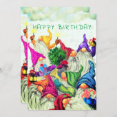 Happy Christmas Gnomes Birthday Card (Vorne/Hinten)