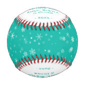 Happy Christmas Green Snowflake Muster Baseball (Vorderseite)