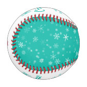 Happy Christmas Green Snowflake Muster Baseball (Vorderseite Links)