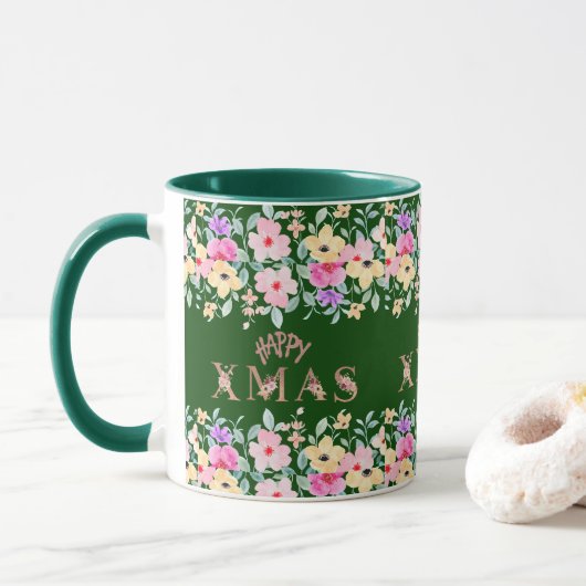 Happy Christmas Holiday Elegant Tasse (Mit Donut)