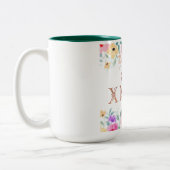 Happy Christmas Holiday Elegant Zweifarbige Tasse (Links)