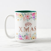 Happy Christmas Holiday Elegant Zweifarbige Tasse (Links)