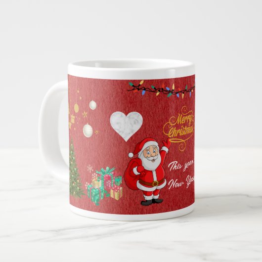 Happy Christmas & New Year Mug Jumbo-Tasse (Vorderseite Links)