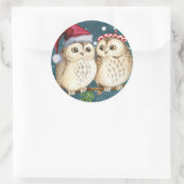 HAPPY CHRISTMAS OWL CLASSIC ROUND Sticker (Tasche)