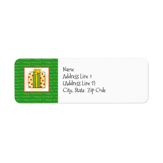 Happy Christmas Package Rücksendeadresse Label (Vorne)