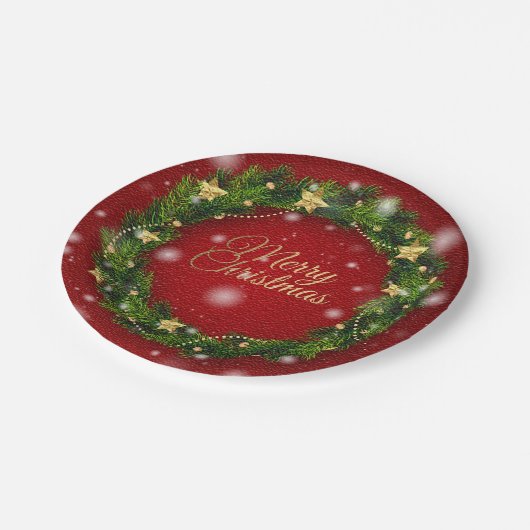 Happy Christmas Party Time Design Pappteller (Schrägansicht)