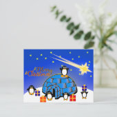 Happy Christmas Penguin Feiertagspostkarte (Stehend Vorderseite)