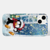 Happy Christmas Penguin iPhone Case (Rückseite (Horizontal))