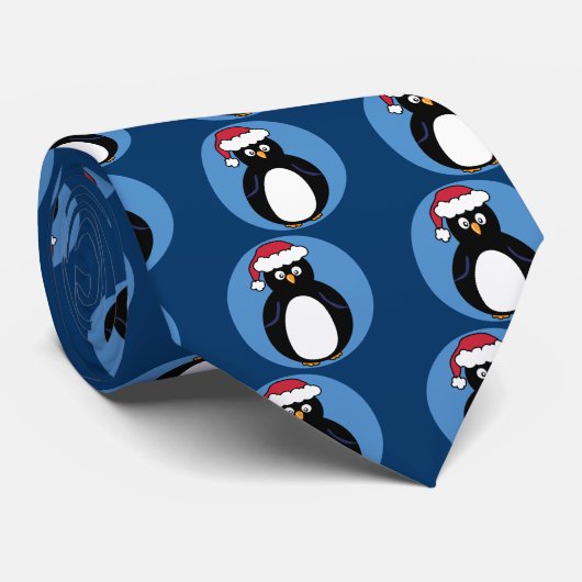 Happy Christmas Penguin Krawatte (Gerollt)