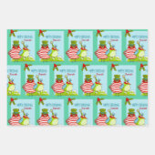 Happy Christmas Personalize Name Quirky Bird 3 Geschenkpapier Set (Vorderseite 3)