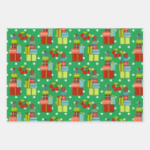 Happy Christmas Personalize Name Quirky Bird 3 Geschenkpapier Set (Vorderseite 2)