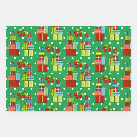 Happy Christmas Personalize Name Quirky Bird 3 Geschenkpapier Set (Vorderseite 2)