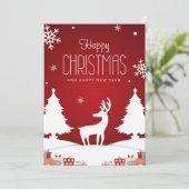 Happy Christmas Postcard Feiertagskarte (Stehend Vorderseite)