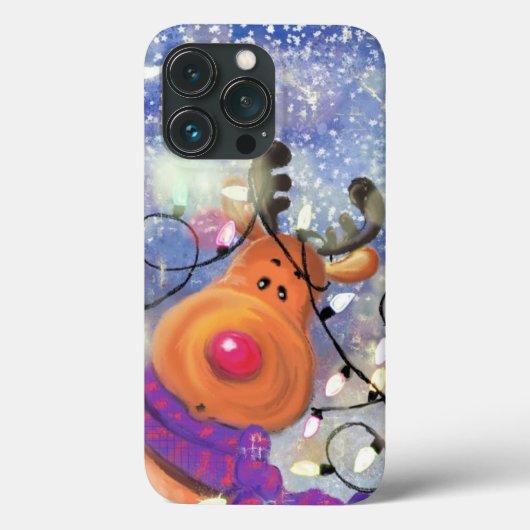 Happy Christmas Rentier iPhone Case (Rückseite)