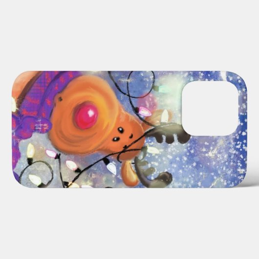 Happy Christmas Rentier iPhone Case (Rückseite (Horizontal))