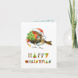 Happy Christmas Robin Karte