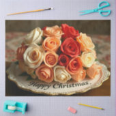 Happy Christmas Rose Flowers Bouquet Decoupage Seidenpapier (Basteln)