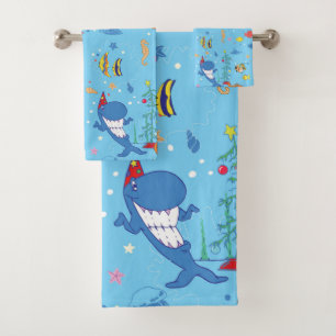 Happy Christmas Shark Badhandtuch Set