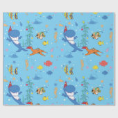 Happy Christmas Shark Geschenkpapier (Flach)