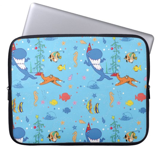 Happy Christmas Shark Laptopschutzhülle (Vorderseite)