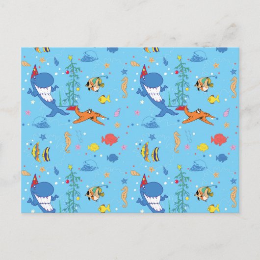 Happy Christmas Shark Postkarte (Vorderseite)