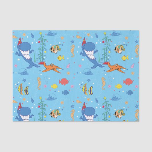 Happy Christmas Shark Seidenpapier (Vorderseite)