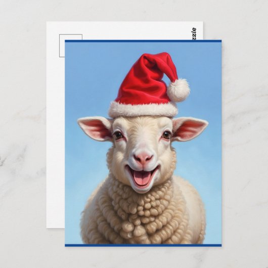 happy christmas sheep postkarte (Vorne/Hinten)
