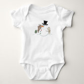 Happy Christmas Snowman Illustration Baby Strampler (Vorderseite)
