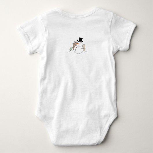 Happy Christmas Snowman Illustration Baby Strampler (Rückseite)