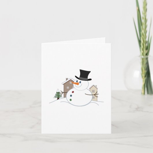 Happy Christmas Snowman Illustration Feiertagskarte (Vorderseite)