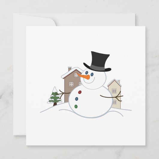 Happy Christmas Snowman Illustration Feiertagskarte (Vorderseite)