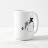 Happy Christmas Snowman Illustration Kaffeetasse (VorderseiteRechts)