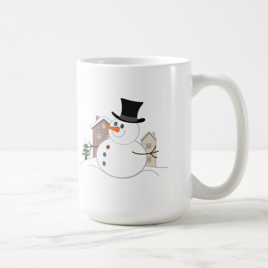 Happy Christmas Snowman Illustration Kaffeetasse (Rechts)