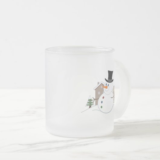 Happy Christmas Snowman Illustration Mattglastasse (VorderseiteRechts)