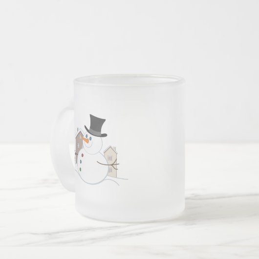 Happy Christmas Snowman Illustration Mattglastasse (Vorderseite Links)