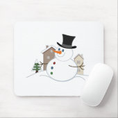 Happy Christmas Snowman Illustration Mousepad (Mit Mouse)