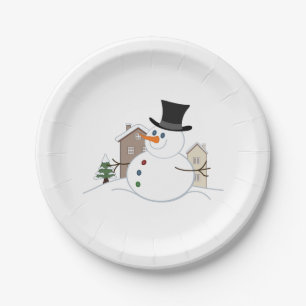 Happy Christmas Snowman Illustration Pappteller