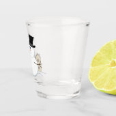 Happy Christmas Snowman Illustration Schnapsglas (Rechts)