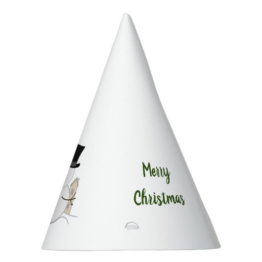 Happy Christmas Snowman Illustration und Art Partyhütchen (Rechts)