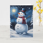 Happy christmas snowman karte (Gelbe Blume)