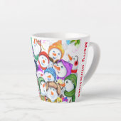 Happy Christmas Snowman Latte Tasse (Rechte Ecke)