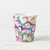 Happy Christmas Snowman Latte Tasse (Vorderseite)