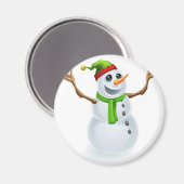 Happy Christmas Snowman Magnet (Vorderseite/Rückseite)