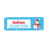 Happy Christmas Snowman Return Address Label (Vorne)