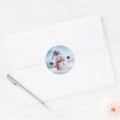 Happy Christmas Snowman Runder Aufkleber (Umschlag)