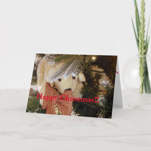 Happy Christmas Soft Toy Puppy Karte (Vorderseite)