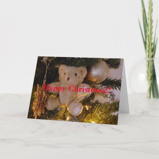Happy Christmas Soft Toy Teddy Bear Karte (Vorderseite)