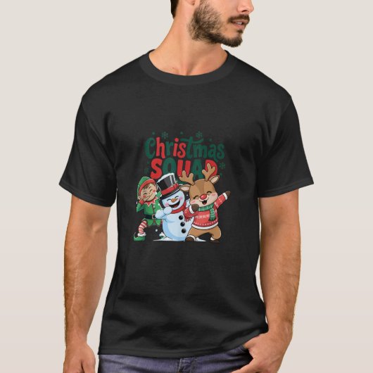 Happy Christmas Squad Matching Dabbing Dance Famil T-Shirt (Vorderseite)