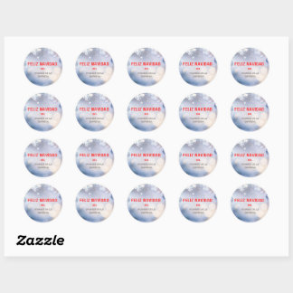Happy Christmas sticker- feliz Navidad (Spanisch) Runder Aufkleber