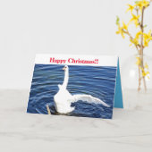 Happy Christmas Swan Karte (Gelbe Blume)